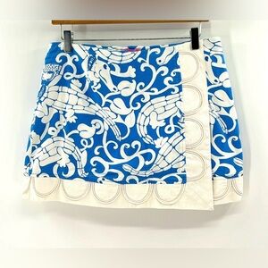 Lilly Pulitzer Gabby Gator print skort SZ 4 blue white